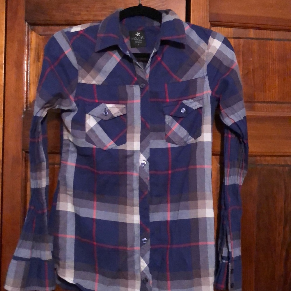 Button up plaid top